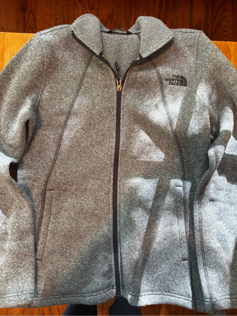 The North Face Women’s Medium Heathered Blue Full Zip Sweater Fleece Jacket